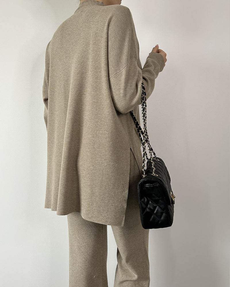 Ensemble maille cosy - TAUPE